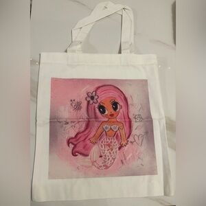Pink Mermaid Canvas Tote Bag